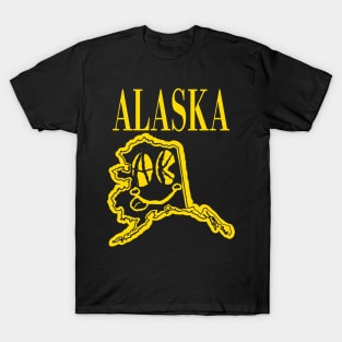 Alaska Grunge Smiling Face Yellow T-Shirt